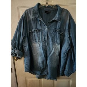 Lane Bryant denim button-down